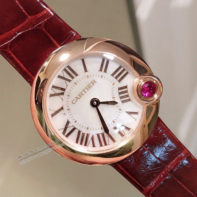卡地亞專櫃爆款手錶 Cartier經典款白氣球2020新春特別款 卡地亞皮帶女裝腕表  gjs2241